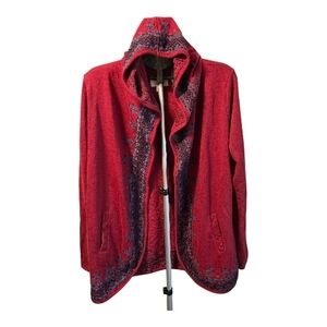 Lucky Brand Burgundy Hooded Cardigan